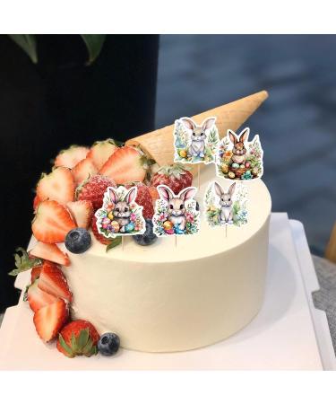 Cupcakes Rabbit Toppers Wafer Rice Paper Cake Toppers Easter Bunny Cupcake Toppers Cake Insert Bunny Decoration Happy Easter Bunnies Dessert Toppers Decoration - Buy Online on GoSupps.com