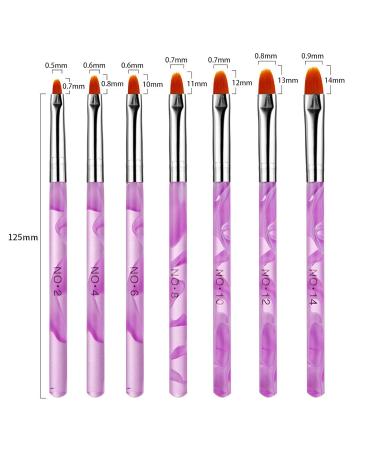 Hanyousheng 7-Piece UV Gel Brush Set for Nail Art | Perfect for Gel Nails & Acrylics | Professional Nail Gel Brushes - Buy Online on GoSupps.com
