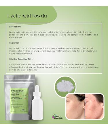 Talsen Chemicals Lactic Acid Powder Lactic Acid Food and Cosmetics Grade DIY Lactic Acid Peel for Skin Moisturizing 4 Ounce (Pack of 1) - Buy Online on GoSupps.com