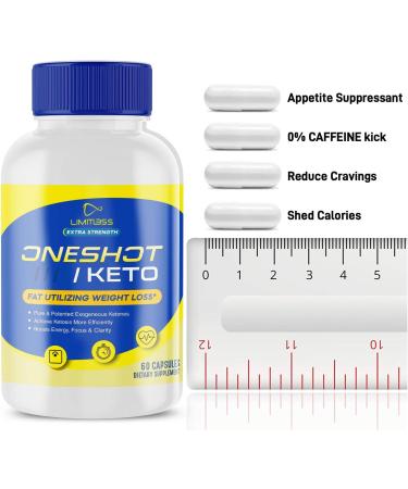 (5 Pack) Official One Shot Keto Pills Oneshot Keto 1 Shot Fat Advanced Formula Supplement As Seen on TV (300 Capsules) 60 Count (Pack of 5) - Buy Online on GoSupps.com