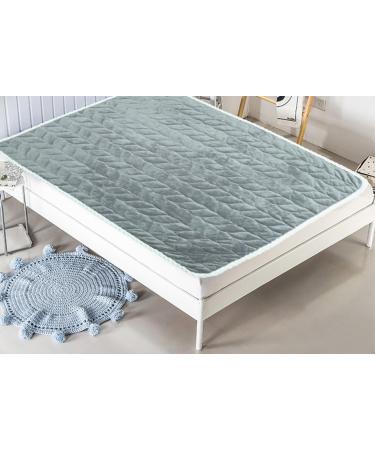 Liveinu Waterproof Fleece Mattress Protector - Anti-Slip Breathable Reusable Incontinence Cover for Babies & Seniors - 90x180cm Green - Buy Online on GoSupps.com