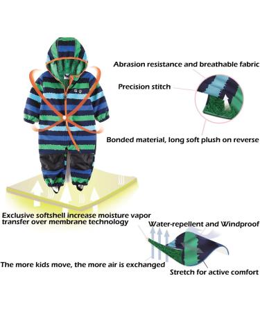 Umkaumka Baby Water Repellent Romper Jumpsuit Snowsuit - Blue 18-24 Months - Buy Online on GoSupps.com