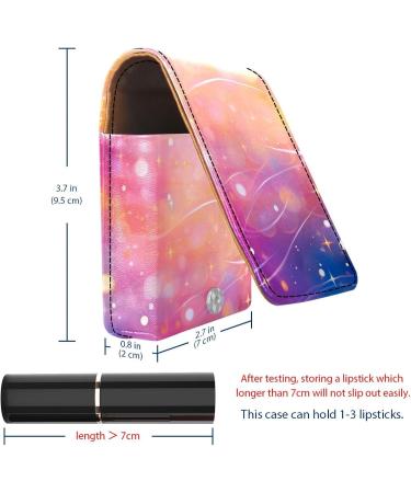 Mini Leather Lipstick Case with Mirror | Pink Fantasy Lip Gloss Organizer - International Shipping Available - Buy Online on GoSupps.com