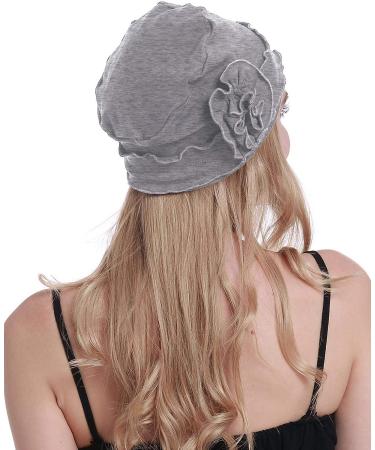Osvyo Chemo Headwear Turban Cap for Women - Cancer Beanie Hair Loss | One Size Cotton Light Grey - Buy Online on GoSupps.com