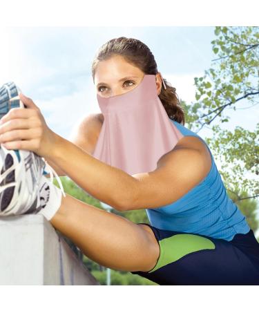 Sun Protection Masque Neck Gaiter Sun Masque Sun Face Cover Breathable Full Face Shield Face Scarf Cover Cooling Sunscreen Masque for Men Women Pink - Buy Online on GoSupps.com