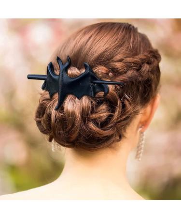 amangul Gothic Bat Hair Clips Nice Hairpin with a Black Barrette Crow Realistic Hairpin Bat Bird Hair Stick for Women Girl - Buy Online on GoSupps.com
