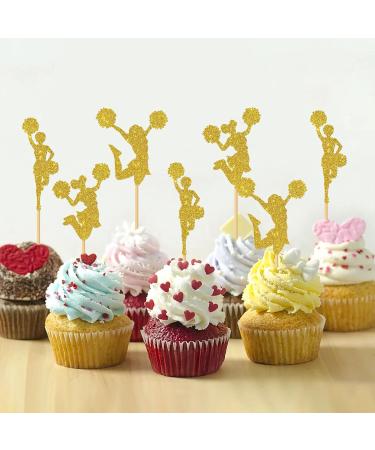 MonMon & Craft Cheerleading Cupcake Toppers/Gymnastics Dacing Ballet Cupcake Decor/Baby Shower/Girls Birthday Party Cupcake Decorations - 24 Pcs Glitter - Buy Online on GoSupps.com