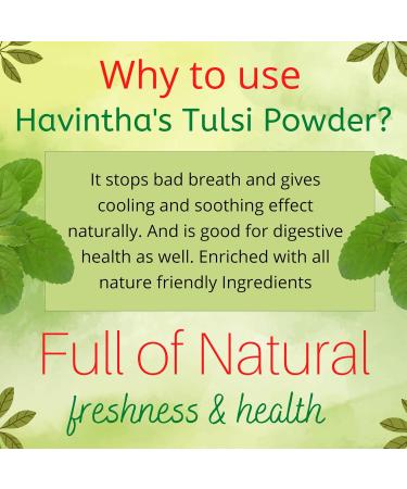Havintha Tulsi Powder for Skin & Hair - 227g | Organic Herbal Remedy | International Shipping Available - Buy Online on GoSupps.com