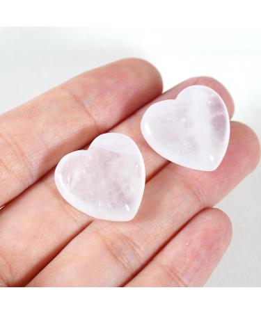 SoulNioi White Crystal Heart Stone Mini Love Pocket Stones - Set of 2 | Tumbled Worry Stone for Reiki Meditation Therapy and Stress Relief | Healing Crystals for Home Decor - 20mm - Buy Online on GoSupps.com