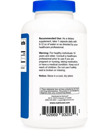Nutricost L-Arginine L-Ornithine 750mg 180 Capsules - 180 Count - Buy Online on GoSupps.com