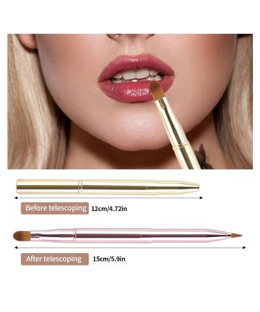 Yoizyfree 3 PCS Retractable Lip Brush Set - Double-Ended Travel Makeup Brushes for Lipstick & Lip Gloss (Gold Pink Purple) - Perfect for International Shipping - Buy Online on GoSupps.com