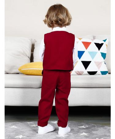 Mint Green Baby Boys Gentleman Suit Set | Burgundy | Size 2-3 Years - Buy Online on GoSupps.com