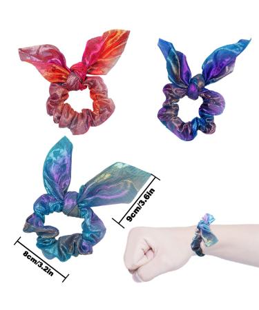 12 Pieces Rabbit Ear Hair Scrunchies for Women, Girls, Kids - Bow Knot Hair Ties Ponytail Holders - Buy Online on GoSupps.com