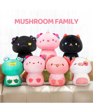 Mewaii 8 Soft Cat Mushroom Plushie Stuffed Animal Pillow Toy - Black Cat 8 Inch - Buy Online on GoSupps.com