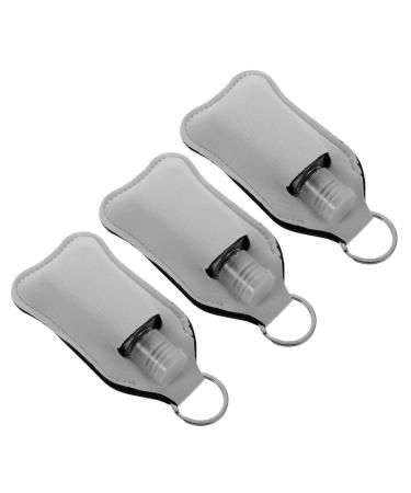 POPETPOP 3 Sets Bottle Cover Heat Transfer Printing Key Fob Mini Key Ring Portable Plastic Bottle Lip Balm