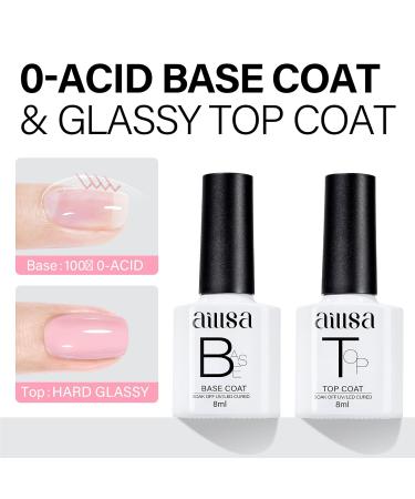 AILLSA Pink Gel Nail Polish Set - French Manicure UV Gel Starter Kit | Base & Top Coat Included - Light Baby Pink & Nude Soak Off | Perfect for DIY Nail Art & Salon Use - Buy Online on GoSupps.com