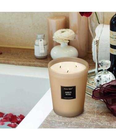 HomeLights Scented Candles | Large Jar Aromatherapy Natural Soy Wax 130 Hours Burn Time Perfect Gift - Amber Moss - Buy Online on GoSupps.com