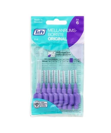 TEPE 1.1 Mm Size 6 Original Interdental Brush 8 Count (Pack of 1) Violet