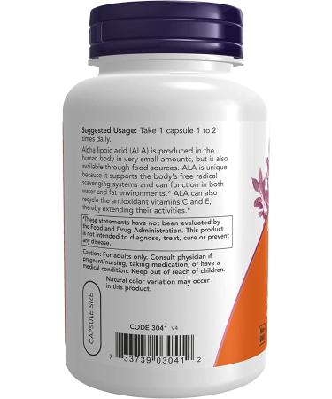 Now Foods Alpha Lipoic Acid 100mg â€“ 120 Vegan Capsules for Antioxidant Support - Buy Online on GoSupps.com