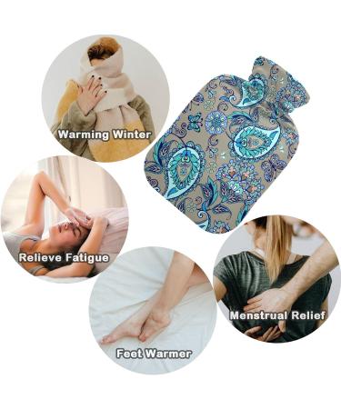 Shop Naanle Paisley Flower Ethno Heat Bottle - Transparent 1L Hot Water Bottle for Bed & Pain Relief | Ideal for Hands & Feet | Heat & Cold Therapy - Buy Online on GoSupps.com