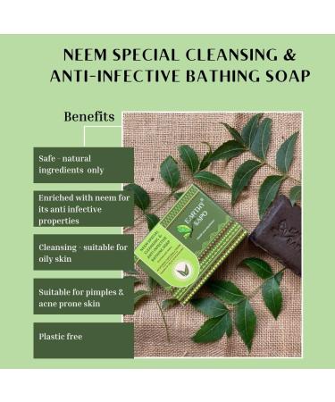 Buy Neem Cleansing Bathing Soap for Oily Skin & Acne - 100g x 3 | International Shipping Available - Buy Online on GoSupps.com