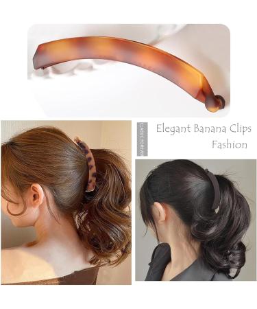3 Pcs Banana Hair Clip Set for Women - Wave Hair Accessory in Black, Brown, Cream Amber - Buy Online on GoSupps.com