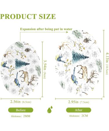 3-Pack Cleaning Kitchen Sponges Oval Elk Birds Kitchen Cellulose Dishwashing Wood Pulp Cotton - Buy Online on GoSupps.com