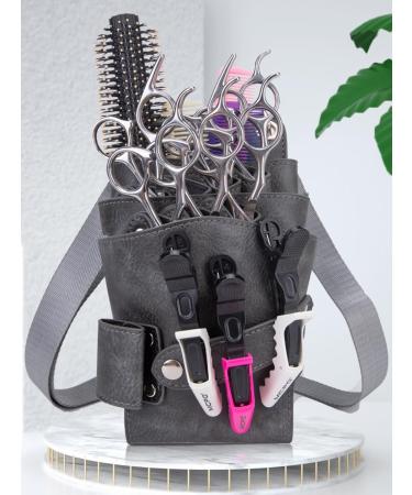 Niaoszhex Hairdressing Belt Bag Hairdressing Tools Waist Belt Bag Scissor Bag Haircut Hairdresser Tools Bag with Adjustable Shoulder Strap for Combs Razors Shears Clips (LQ-252 Grey) LQ252 Grey - Buy Online on GoSupps.com