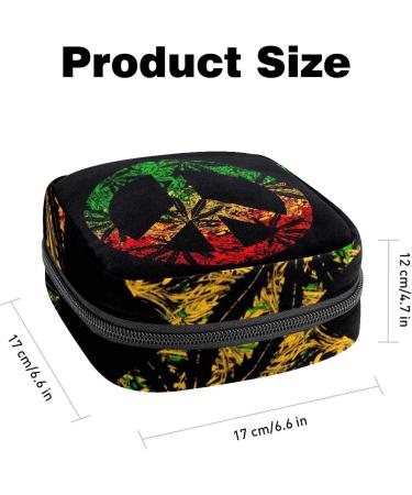 Jamaica Pacifist Shield Marijuana Leaves Sanitary Napkin Storage Bag | Portable Period Pocket for Women & Teens | Menstrual Cup Bags & Silent Insert Holder - Buy Online on GoSupps.com