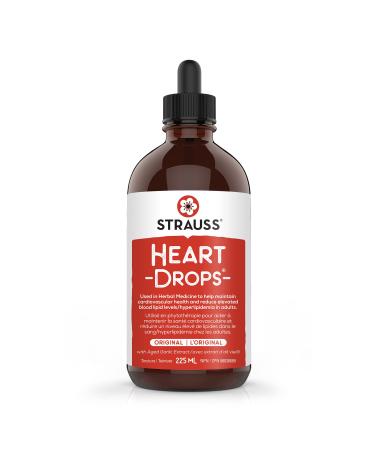 Strauss Naturals Heartdrops - Herbal Heart Support Supplement with European Mistletoe Aged Garlic Extract 225 ml Original Flavour Soy Free
