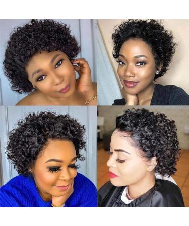 Beauty Forever 8 Inch Pixie Cut Lace Front Wig | 10A Grade Brazilian Human Hair Short Bob | 150% Density Curly Bob Wig - Buy Online on GoSupps.com