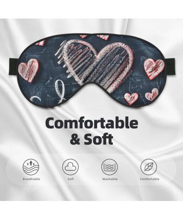 I Love You Heart Print Eye Mask - Adjustable Blackout Sleep Mask for Men & Women - Sleep Aid & Comfort - Buy Online on GoSupps.com