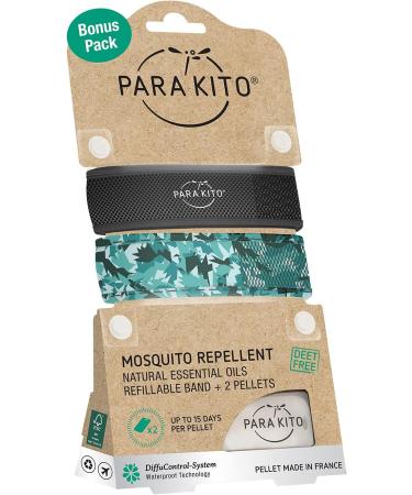 Para'Kito Mosquito Repellent Bundle | Peppermint Oil Bracelets & Refills | Hiking & Camping Accessories | Paraben & DEET Free - 2 Wristbands & 2 Refills (Black + Conceal) - Buy Online on GoSupps.com