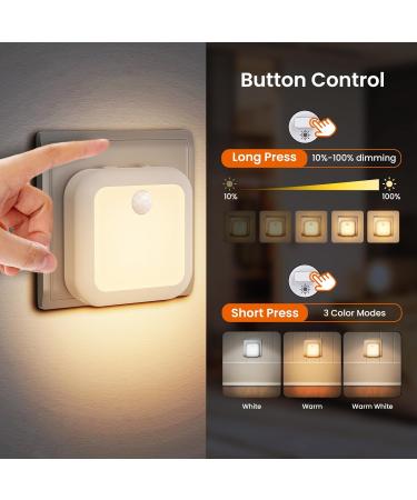 TNMOO LED Nachtlicht mit Bewegungsmelder & D mmerungssensor - 2 St ck 3 Farbtemperaturen dimmbar f r Kinderzimmer Schlafzimmer Treppen - EU Steckdose - Buy Online on GoSupps.com