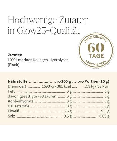 Glow25 Marine Collagen Powder 300g - Bioactive Fish Collagen for Enhanced Skin Health & Perfect Solubility - Natural & Effective - Buy Online on GoSupps.com