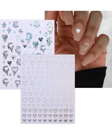 JMEOWIO 10 Sheets Aurora Star Nail Art Stickers Decals Self-Adhesive Quadrangular Star Nail Supplies Nail Art Design Decoration Accessories - Buy Online on GoSupps.com