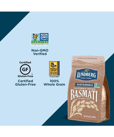 Lundberg California Brown Basmati Rice 32 oz - Whole Grain, High Fiber, Gluten-Free, Non-GMO, Vegan, Kosher - Buy Online on GoSupps.com