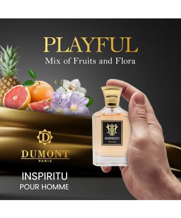 Dumont INSPIRITU POUR HOMME - 3.4oz - Luxury Perfume for Men - Musky & Masculine Fragrance - Long Lasting Cologne Mist & Body Spray Alternative - for Him - Buy Online on GoSupps.com