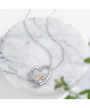 Chenghong 925 Sterling Silver Dog Pendant Necklace with Crystals Perfect Gift for Dog Lovers | Elegant Dog Jewelry for Women in Silver & Rose Gold - Buy Online on GoSupps.com