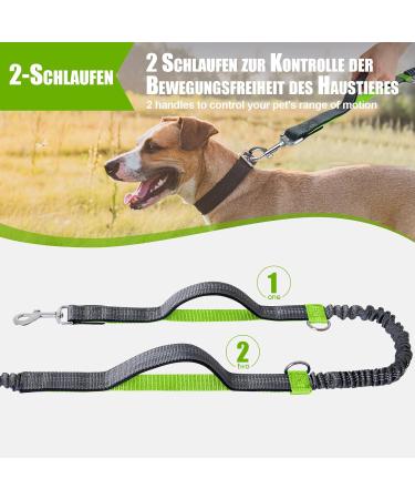 Snocyo Jogging Leash for Medium & Large Dogs | Elastic Reflective Dog Leash with Double Handle & Waist Belt | Perfect for Running & Exercise - Buy Online on GoSupps.com