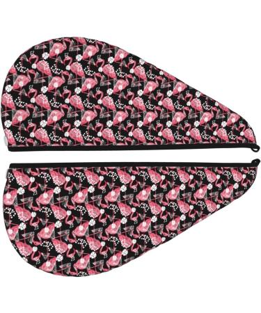 Tropical Flamingo Microfiber Hair Towel - Super Absorbent Coral Velvet Wrap for Long Curly & Thick Hair | Quick Dry Solution for Women - Buy Online on GoSupps.com