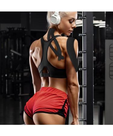 Buy Kinesiology Tape 16ft - Breathable Cotton Sports Tape for Ankle Knee Elbow & Shoulder Pain Relief (Black) - International Shipping Available - Buy Online on GoSupps.com