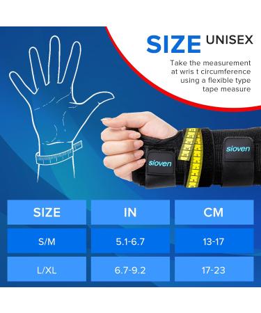 Sioven Carpal Tunnel Wrist Support Brace with 3 Straps Metal Splint Stabilizer - Carpal Tunnel Wrist Splint for Sprains and Tendonitis (Black Right Hand L/XL) Sioven Wrist Support Right Hand L/XL - Buy Online on GoSupps.com