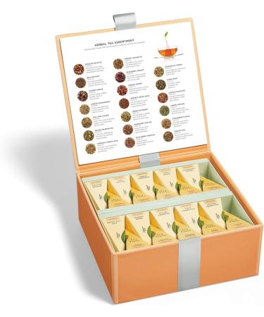 Tea Forte Tea Chest Herbal Tea Tasting Assortment with 40 Handcrafted Pyramid Tea Infusers - Chamomile Chai Mint and more - Buy Online on GoSupps.com