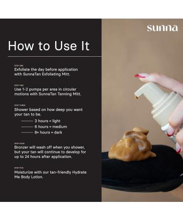 Dark Express Self Tanning Mousse by SunnaTan - Self Tanner Mousse with Natural Ingredients - Lightweight Formula - Vegan & Paraben Free - Made in Canada (210ml) - Buy Online on GoSupps.com