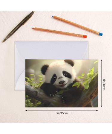YYHWHJDE White Cute Little Panda Printing High-Grade Pearl Paper Greeting Card : 4x6 In For Birthday Card Party Invitation Card White One Size - Buy Online on GoSupps.com