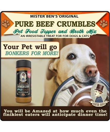 Mister Bens Original Freeze-Dried Raw Beef Crumbles & Dust - 100% Beef Meal Topper for Finicky Dogs 4.25 oz - Buy Online on GoSupps.com