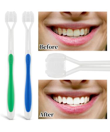 Wllhyf Autism Toothbrush for Adults & Children - 3-Sided Soft Travel Toothbrush for Complete Gum Care Deep Cleaning with Large Angle Bristles (2 Pack) - Buy Online on GoSupps.com