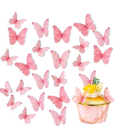 TIESOME 40 Pcs Edible Butterflies for Cake Decorating Vivid Edible Butterfly Cake Topper Edible Butterfly Cupcake Decorating for Wedding Birthday Anniversary Flower Themed Party Decorating - Buy Online on GoSupps.com