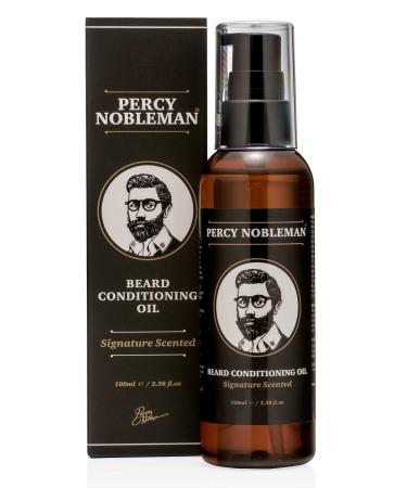 Beard Oil by Percy Nobleman - 99% Naturally Derived Signature Scented Blend. Beard Conditioning Oil With Ingredients that Softens and Conditions your Facial Hair (100ml) Subtle Musky Vanilla 100 ml (Pack of 1)